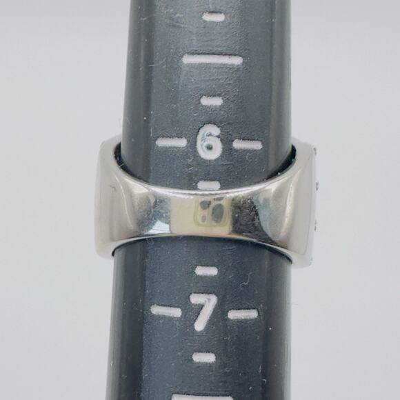 Genuine Statement Diamond Ring Size 6.5 Wide Band Comfort Fit 925 Silver - Picture 9 of 12